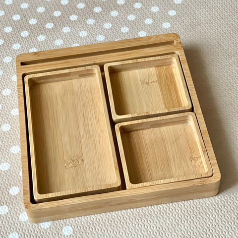 Montessori Writing Tray Set (Set of 4) 蒙特梭利竹製寫字木盤套裝 （一套四件）