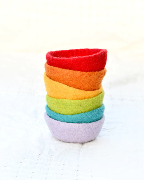 Felt Small Colourful Bowls -Set of 6 羊毛氈彩虹色小碗 -一套6件