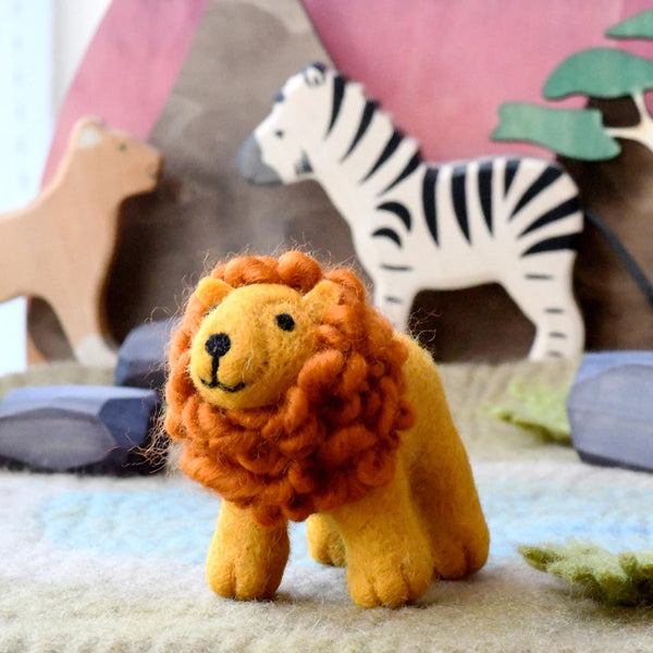 Felt Safari Lion Toy 非洲雄獅羊毛氈公仔