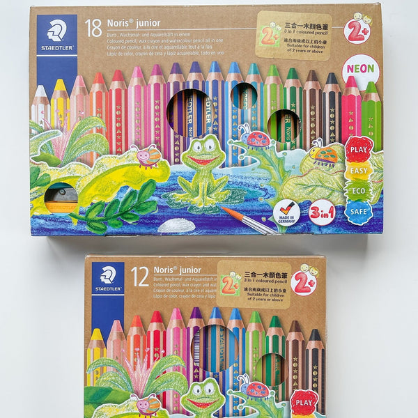 STAEDTLER Noris junior 140 3 in 1 kids' colouring pencil (18 Colors) 施德樓 特粗三合一水溶木顏色18色