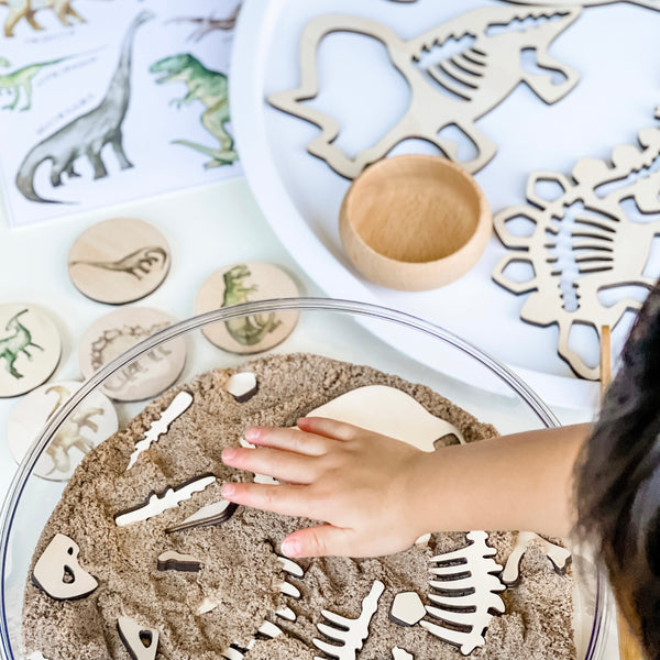 Wooden Dinosaur Puzzles & Playdough Kit 恐龍木製拼圖黏土印象