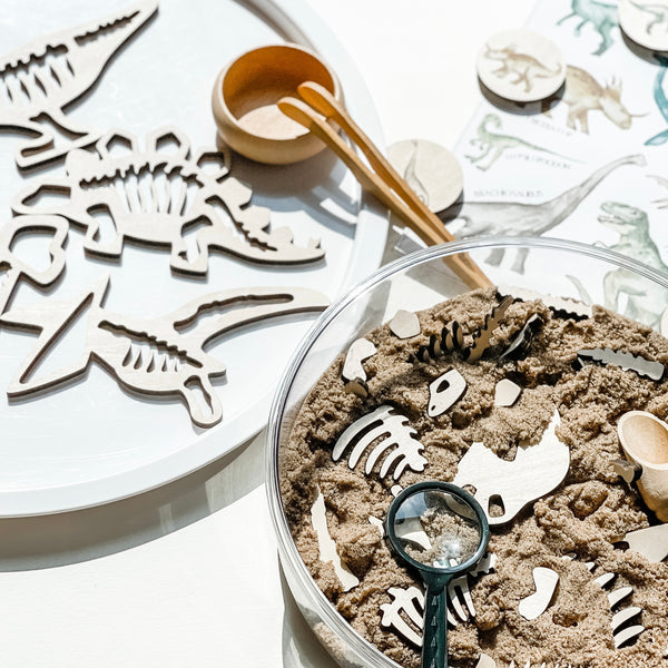 Wooden Dinosaur Puzzles & Playdough Kit 恐龍木製拼圖黏土印象