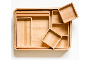 Montessori Tray Set- Set of 6 (Pre-order Offer) 蒙特梭利竹製木盤套裝 （一套六件）(Pre-order Offer)