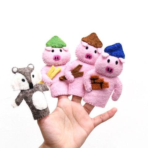 The Three Little Pigs, Finger Puppet Set 童謠手指布偶