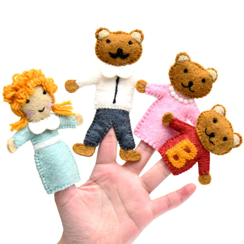 Goldilocks and the Three Bears, Finger Puppet Set 童謠手指布偶