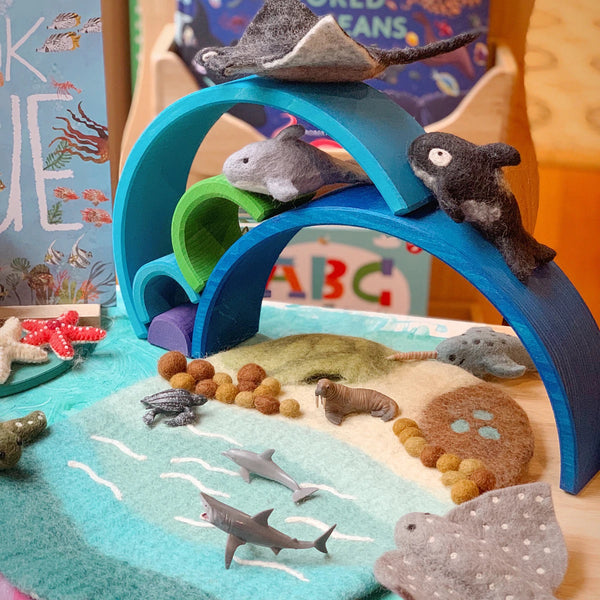 Sea, Beach and Rockpool Play Mat Playscape 海灘海洋場景遊戲墊