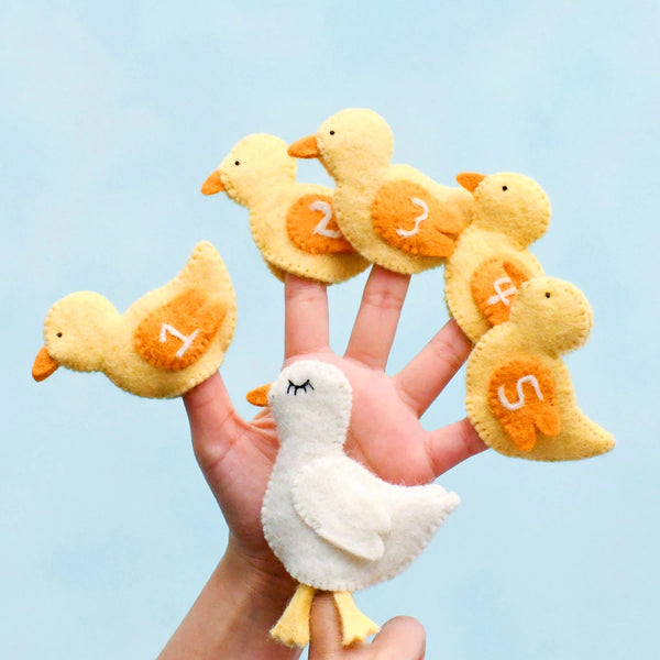 Five Little Ducks, Finger Puppet Set 童謠手指布偶