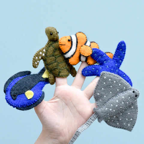 Australian Coral Reef Under the Sea - Finger Puppet Set 海洋動物手指布偶