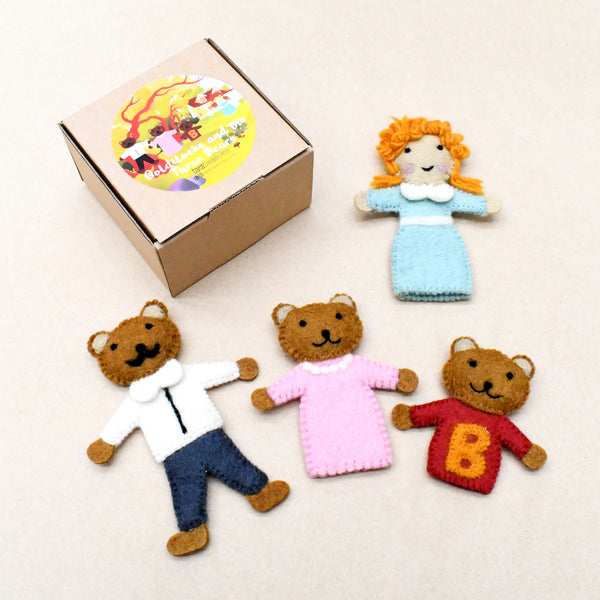 Goldilocks and the Three Bears, Finger Puppet Set 童謠手指布偶