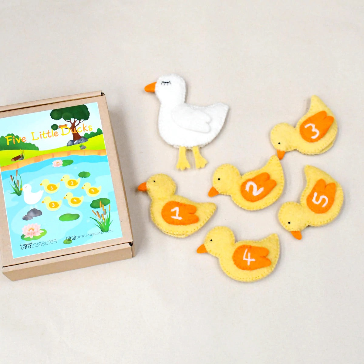 Five Little Ducks, Finger Puppet Set 童謠手指布偶