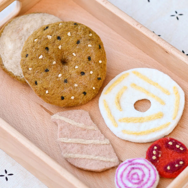 Felt Bagel Stack Play Food Set 羊毛氈貝果麵包套裝