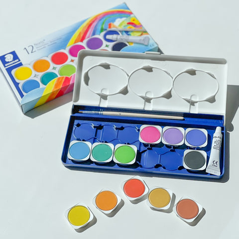STAEDTLER 888 N12 Noris watercolours Paints, Box of 12 Colours, Multicoloured 水彩磚